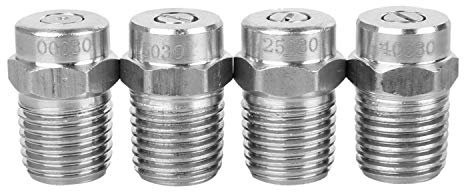Beauneo Buse de Nettoyage de Surface pour Nettoyeur Haute Pression, Buse de Pulvérisation du Type Filetage de Remplacement a l'eau,4000Psi,1/4 Pouce Pouce Male,4 Paquets,0,15,25,40 Degrés