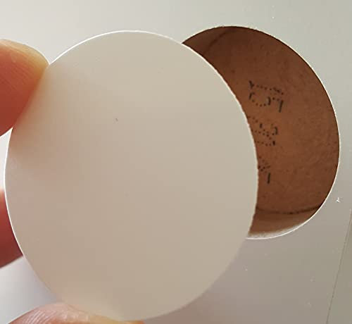 1 Sheet = (6 caps) White Self Adhesive Decorative Hinge Hole Cover Caps - Ø 40mm