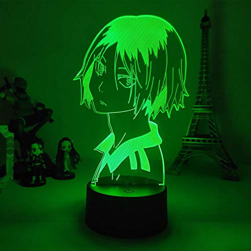 Haikyu !! Cartoon LED Nachtlicht Kozume Kenma RGB Bunte Illusionslampe Schlafzimmer Atmosphäre Kinder Geburtstagsgeschenk Kinder-16 Farbe mit Fernbedienung