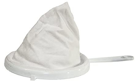 Acan Colador de Tela, diámetro 20 cm, Manga de Franela Suave y PVC, Resistente al Desgaste, Reutilizable, Colar café, Salsas, purés, fácil Limpieza, utensilio de Cocina, Blanco