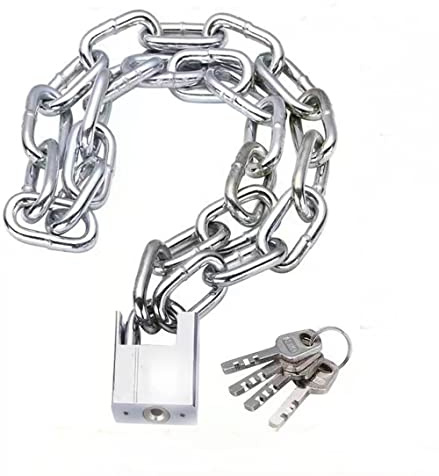 ArtnIndia - Catena di sicurezza per bicicletta, catena di sicurezza temprata, non può essere tagliata con tagliabulloni o utensili manuali, ideale per moto, bici, generatori, cancelli, mobili da