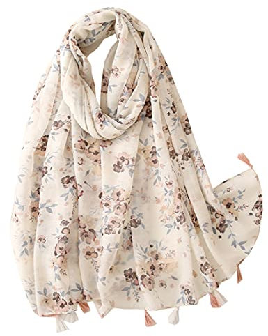 FAIRYGATE Schal Damen Vintage Bedrucktes Halstuch Mode Eleganter Stil Groß Warm Weich Stola Kopftücher Sonnenschut Kap Ganzjährig 61012