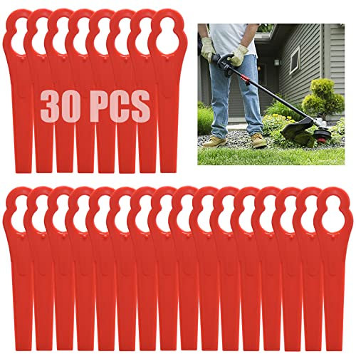 30 Stück Kunststoff Rasentrimmer Klingen Akku Rasentrimmer Klingen 83mm Rasenmäher Schneidklingen Gartenmäher Ersatzklingen für Einhell Rasentrimmer - Rot