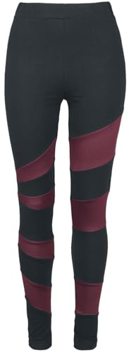 Black Premium by EMP Damen schwarz-rote Leggings