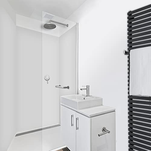 WANDFREUDE individuelle Duschrückwand Aluverbundplatte auf Maß (3 Stück - Hellgrau - Premium Brillant Lack) – Dusche Wandverkleidung Duschwandverkleidung Duschrückwände