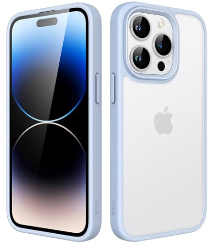 JETech Matte Case for iPhone 14 Pro Max 6.7-Inch, Shockproof Military Grade Drop Protection, Frosted Translucent Back Phone Cover, Anti-Fingerprint (Sky Blue)