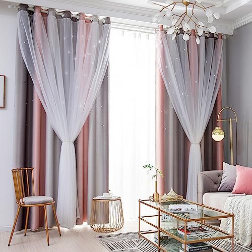 Loyala Regenbogen-Ombre-Vorhänge für Schlafzimmer und Wohnzimmer, 2 Paneele