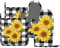MIFSOIAVV Ofenhandschuhe und Topflappen, Sonnenblume, schwarz-weiß, Büffelkariert, Silikon, gelb, Blumenmuster, Holzfäller, kariert, hitzebeständig, 4 Stück Ofenhandschuhe für die Küche