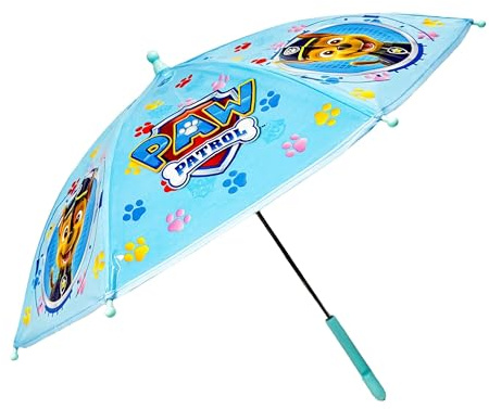 SRV Hub Kinder-Regenschirm aus PVC für Mädchen und Jungen, winddicht, 8 Paneele, cartoon-charaktere, klassischer Regenschirm, Brolly für Unisex-Kinder ab 3 Jahren, transparent