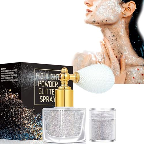 Spray Paillette Visage et Cheveux Corps pour Paillettes Maquillage,Glitter Spray Paillettes Visage pour Strass Maquillage Festival Vêtements Cosplay