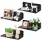 SHEPIN 4er Set Wandregal ohne Bohren Schwarz 23cm, Regal Ohne Bohren aus Acryl, Badregal Schweberegal mit Kabelloch, Wandboards Regalbrett Schwebendes Regal zum Kleben für Bad Büro Wohnzimmer
