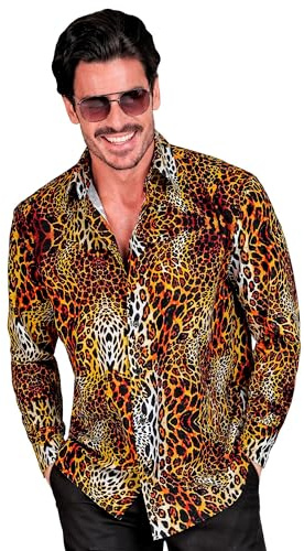 W WIDMANN MILANO Party Fashion - Chemise de soirée homme manches longues | Chemise pour homme, haut original pour costumes de carnaval, soirées à thème, festivals, vacances, discothèque