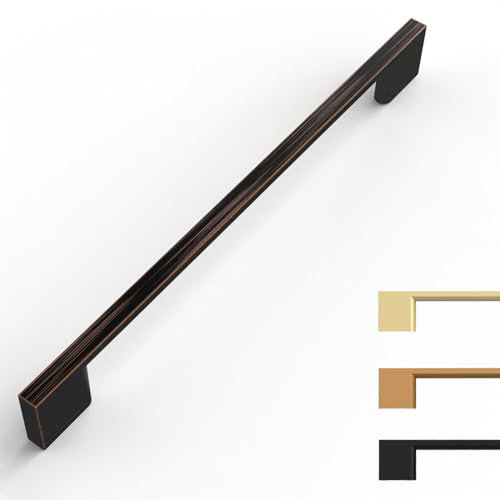 9BUILD 10 Stück Schrankgriffe Ölgeriebener Bronze Lochabstand 192mm Griffe für Küchenschränke Möbelgriffe Küchengriffe griffe möbel Küchenschrank Schranktürgriffe EU0035