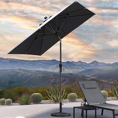 PURPLE LEAF Parasol de Jardin Exterieur 200 x 200 cm Carré Gris UPF 50+