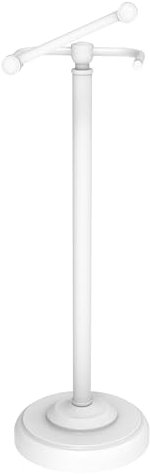 WZKALY Support de papier toilette blanc sur pied, design pivotant et base lestée stable en acier inoxydable SUS304 pour salle de bain (méga rouleau)