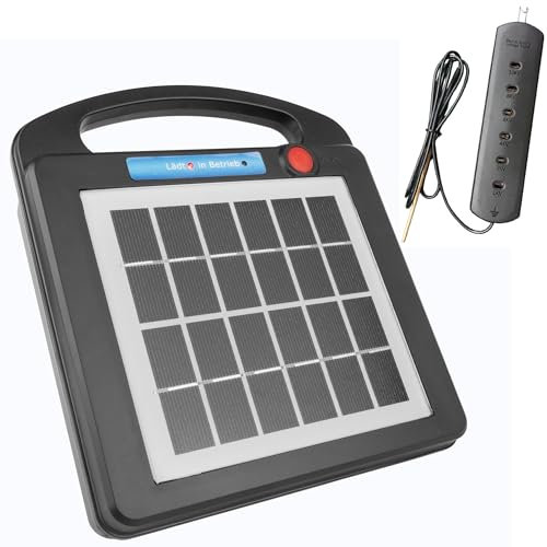 Weidezaungerät 12v Solar 12 Volt Elektrozaungerät 12V Elektrozaun Batterie, Weidezaungerät Solar Mini:2.2Km 100mJ ID6100 + Zaunprüfer