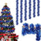CLHXWU 6 Pcs Ghirlanda Natalizia,12m Natale Tinsel Ghirlanda Blu,Ghirlanda Albero Argento di Natale,Festoni Albero di Natale Decorazioni Natalizie per Interni ed Esterni (Blu)