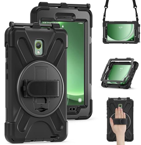 Coque pour Samsung Galaxy Tab Active 5 8 (2024) / SM-X300 SM-X306B, coque de protection intégrale hybride à trois couches résistante aux chocs (noir)
