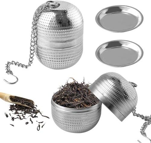 2PCS Boule à Thé,Infuseur Thé, Acier Inoxydable Filtre à thé pour thé, Passoire à Thé en Maille de Boule,pour Thé, Epices et Assaisonnements