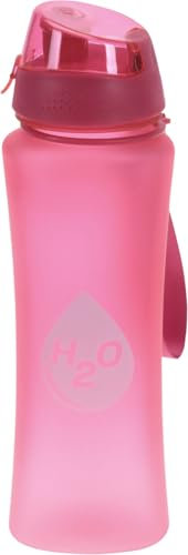LS-LebenStil Sportflasche Trinkflasche 650ml Rot/Pink Tritan Wasserflasche Klappdeckel auslaufsicher wasserdicht für Uni, Arbeit, Fitness, Fahrrad, Outdoor, Leicht, Stoßfest, Wiederverwendbar