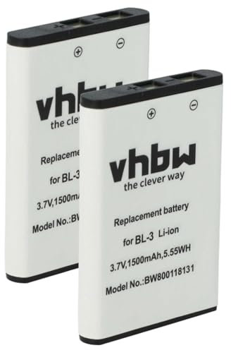 vhbw 2X Akku kompatibel mit Yaesu VX3 Funkgerät, Walkie Talkie (1500 mAh, 3,7 V, Li-Ion)