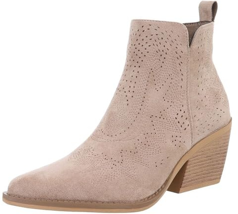 Ital Design Damen Stiefeletten mit Reißverschluss und Blockabsatz, spitze Form