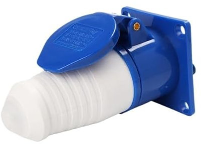 LTRAJUYNH Industrial Socket Set 5pin 3P/4P/5P Electrical Connector 16A 32A IP44 Wall Mounted 220V 380V Male Female Dustproof(32A,5PIN_Panel Mounted X Plug)