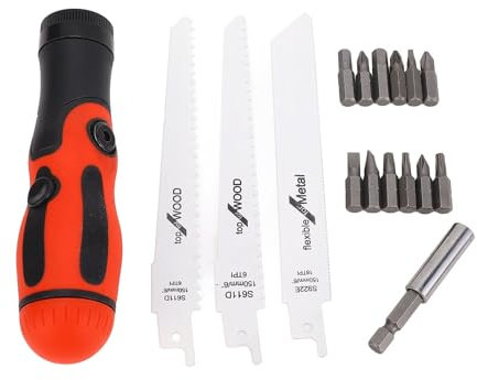 Screwdriver Saw Set, Multi Purpose Reciprocating Hand Saw Tool with Storage Case, Portable Screwdriver Set for Woodworking Craft Drywall Plywood Plastic