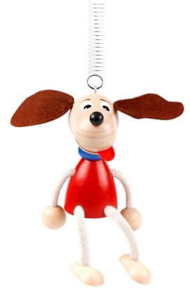 Schwingfigur Hund rot – Handgefertigte Dekoration aus Holz