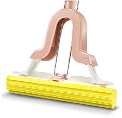 Msuiiixcccc Mop,Sponge Mop with Super Absorbent Sponge Head, Mop Professional Fold Absorbent Sponge