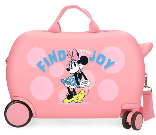 Joumma Disney Minnie Party Kabinenkoffer Weiß, Hart ABS Hartschalenkoffer ABS Kombinationsschloss Seite 28,4L 2 kg 4 Doppelrollen Gepäck Handgepäck