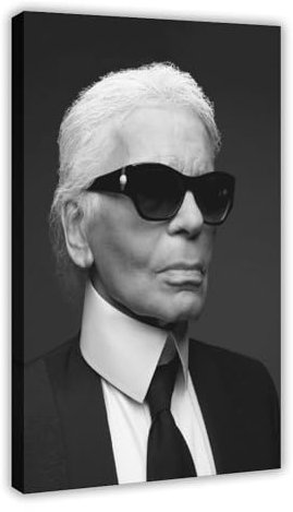LITGY Designer Karl Lagerfeld Poster, Kunst-Leinwand, Poster, Rahmen-Stil, 60 x 90 cm