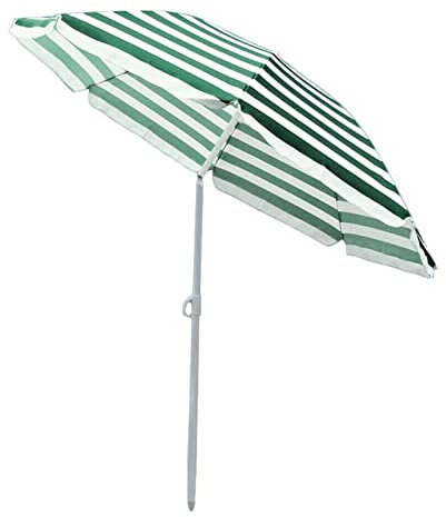 ASerZenith Parasol De Jardin Vert-Blanc, Parasol De Plage, Parasol De Terrasse Extérieur, Parasol Inclinable, 180 Cm, Parasol De Terrasse, Parasol De Jardin, Auvent Pare-Soleil