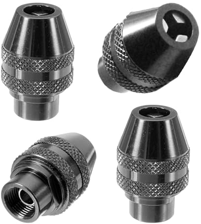 Confezione da 4 mandrini a cambio rapido per utensili rotanti Dremel - Adattatore per mandrino a 3 ganasce interamente in metallo da 1/32 a 1/8, compatibile con Dremel 395 3000 4000 4300 8220 3000