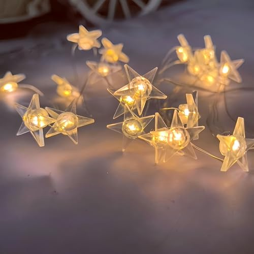 HHMTAKA Lichterkette mit 30 LEDs, batteriebetrieben, Sternenlicht für Innen- und Außenbeleuchtung, Schlafzimmer, Hochzeitsdekoration, Party, Weihnachten, Baumschmuck (3 m, warmweiß)