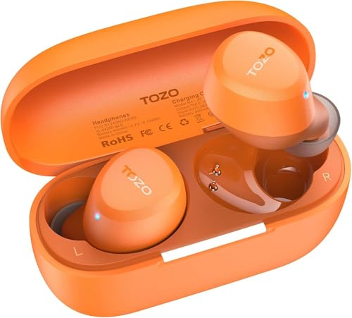 TOZO A1 Cuffie Bluetooth 5.3 con ENC per Chiamate Chiare e ORIGX Acustica | 32 Ore Riproduzione, Suono di Alta Qualità, Design Ultraleggero e Confortevole, EQ Regolazione, USB Tipo C IPX5