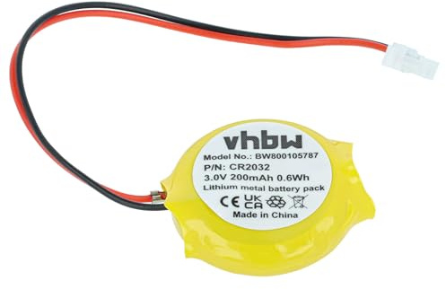 vhbw BIOS-Batterie Ersatz für 02K6486 | 02K6502, 152605-003, CR2032 für Computer Notebook (200 mAh, 3 V, Li-Ion)