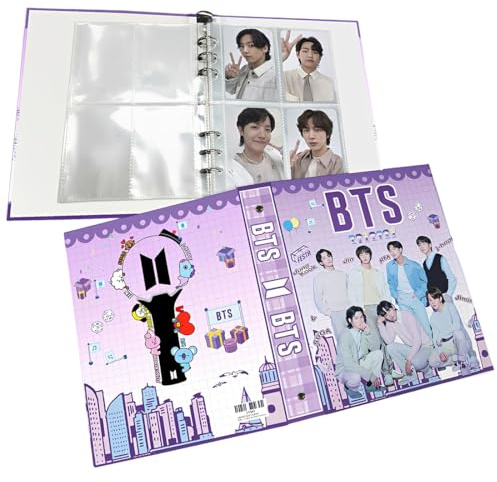 Ozmw BTS Kpop Photocard Binder, Photocards Holder, BTS Merch, Sammelkarten Album 80 Taschen,Geburtstagsgeschenke, Kpop Merch für Fans, Kpop-Geschenk,Geburtstagsgeschenk