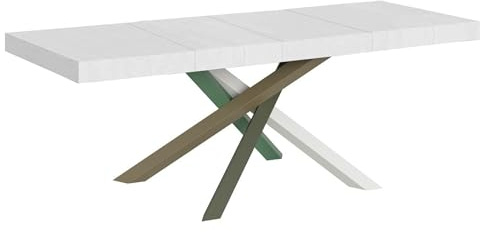 Itamoby Volantis Ausziehbarer Tisch, 180/440 x 90 cm, Esche, weiß, Füße mehrfarbig, 4/A