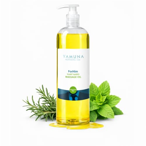 YAMUNA NATURAL BEAUTY Massageöl, 100% pflanzlich, Naturkosmetik aus Ungarn. Professionelles Öl – frei von Paraffin und Parabenen für eine erfrischende Massage. (1000 ml, ForHim)