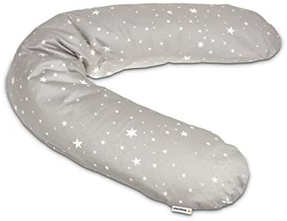 Medela cojín de embarazo y lactancia, Con relleno de microesferas de EPS, para el confort desde el embarazo hasta el parto y más allá, en gris con estrellas