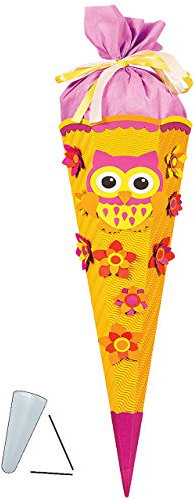 alles-meine.de GmbH stabile Spitze - aus Kunststoff - verschiedenes Zubehör frei wählbar - passend für BASTELSET - Schultüte - lustige Eule - 85 cm - mit/ohne Kunststoff Sp..