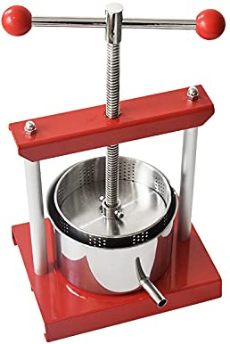 SQUEEZE Master - Pressa manuale per formaggio, erbe, frutta, vino, 3 litri, manico a sfera in acciaio inox e ferro, per succhi, sidro, vino, olio d'oliva