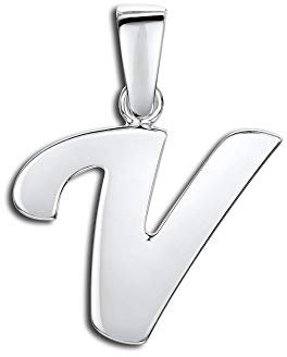 Amberta 925 Sterling Silber Anhänger - Personalisierte Charm Buchstaben für Damen und Männer - Symbole Kombinieren - Stil V