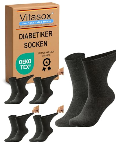 Vitasox Damen Diabetikersocken ohne Gummi & ohne Naht 4 | 6 | 8 | 10 Paar