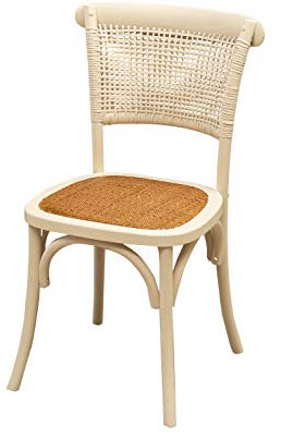 Biscottini Esszimmerstühle Holz landhausstil möbel 88x48x52 cm - Küchenstühle Holz - Rattanstühle esszimmermöbel Vintage - Bistrot Rattan Stuhl - Retro küchenmöbel - Esstisch stühle