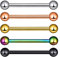 Longbeauty 5 Pcs 1.2 mm Piercing Barbells Set 316L Edelstahl 14mm Hantel Stabs mit Kugeln Helix Industrial Intim Brust Nippel Tragus Ohrringe Zungenpiercing Schmuck