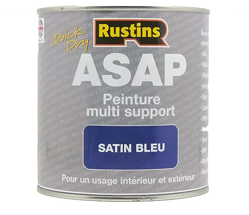 Rustins ASAP Quick Dry Multi Media Paint - Indoor & Outdoor - Blue, 1L