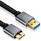 TanQY USB 3.0 Micro Cable 2M, Super Speed USB 3.0 A Male to Micro B External Hard Drive Cable Cord with Gold-Plated Connectors for Galaxy S5, Note 3, Camera and More (2M/6Ft, Grey)