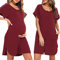iClosam Chemise de Nuit Allaitement Femme Coton Vêtements de Nuit Maternité Con Bouton Robe de Nuit a Manche Courte Robes Maternité Devant Ouvert Doux et Confortable S-XXL
